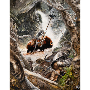 John Howe (Canadian/Swiss, b. 1957) Ambush, proposed Metal Hurlant cover, 1983