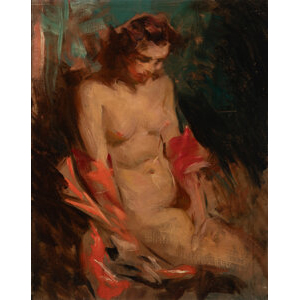 Howard Chandler Christy (American, 1872-1952) Seated Nude