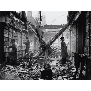 Hulton Press (British, 1940s) The Library at Holland House in Kensington, London, Extensively Damaged by a Molotov 'Bread