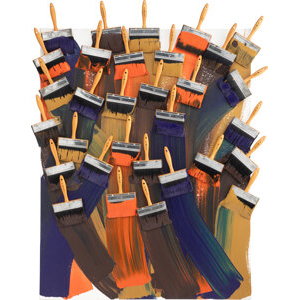 Arman (1928-2005) Blue, Red, Brown, 1988