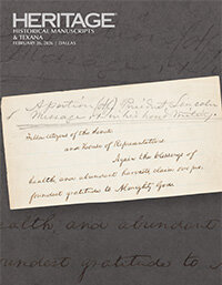 February 26 Historical Manuscripts & Texana Signature Auction