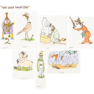 William Steig (American, 1907-2003) The Seven Deadly Sins, New Yorker cartoon, December 7 & 14, 1998