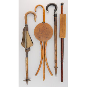 A Collection of Four Seat Canes Marks to one: STAFFORD-JOHNSON Co., IONIA, MICHIGAN, PAT. PENDING