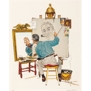 Norman Rockwell (American, 1894-1978) Triple Self-Portrait, 1977