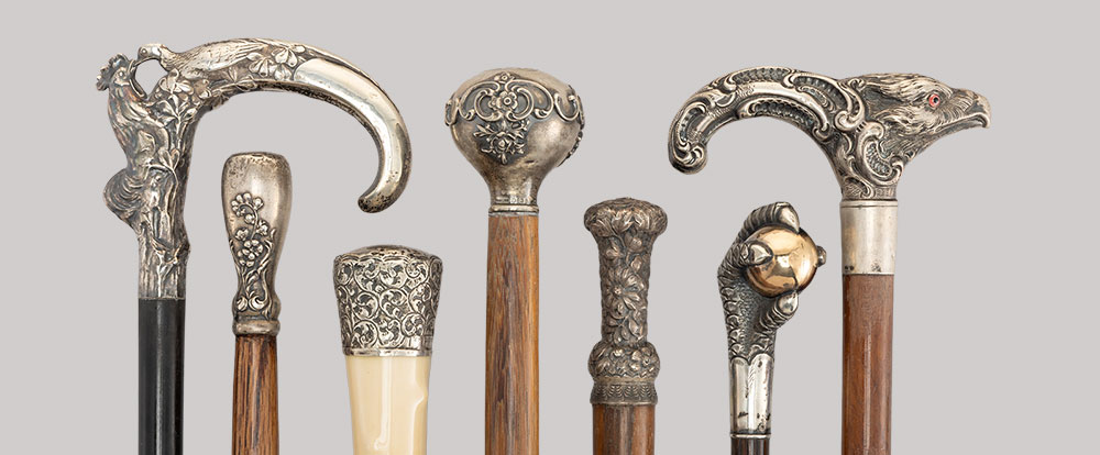 February 13 Antique Canes and Walking Sticks Decorative Arts Showcase Auction