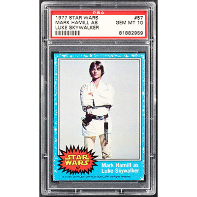 1977 Topps Star Wars No. 57 Mark Hamill as Luke Skywalker PSA Gem Mint 10