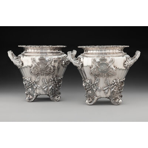 A Fine Pair of Paul Storr Silver Wine Coolers, London, 1817 Marks: (lion passant), (crowned leopard's head), (duty mark), ... (Total: 2 )