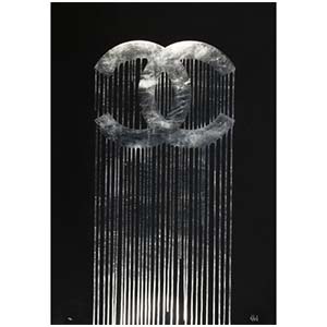 Zevs (b. 1977) Liquidated Chanel (Silver Leaf), 2013