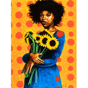 Otis Kwame Kye Quaicoe (b. 1988). Girl with Flowers, 2019