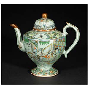 A Chinese Export Armorial Covered Coffee Pot, mid 19th century