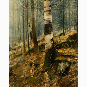 Michael Coleman (American, b. 1946) Wooded Scene Adirondacks