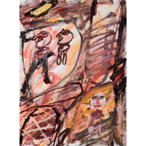 Jean Dubuffet (1901-1985) Site avec trois Personnages, 1981