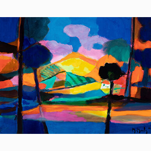 Marcel Mouly (French, 1918-2008) Luberon oux arbre bleu, 2002