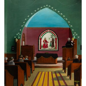 Frederick Papsdorf (American, 1887-1978) My Father's Church, 1937