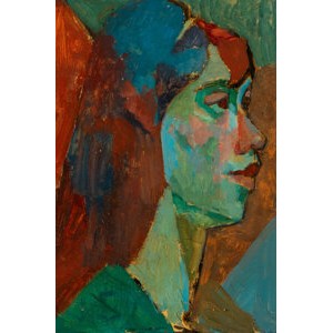 Joseph Solman (American/Russian, 1909-2008) Portrait (Girl with Red Hair)