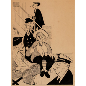 Al Hirschfeld (American, 1903-2003) Casablanca, Ingrid Bergman and Humphrey Bogart