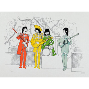Al Hirschfeld (American, 1903-2003) The 2002 Beatles, Sgt. Peppers Lonely Hearts Club Band