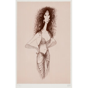 Al Hirschfeld (American, 1903-2003) Cher