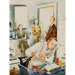 Constantin Alajálov (Russian/American, 1900-1987) Gourmet Cook?, The Saturday Evening Post cover, April 13, 1946