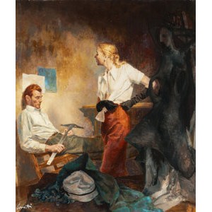 James Avati (American, 1912-2005) The Fountainhead paperback cover, 1952