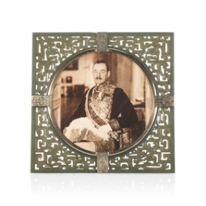 A Fabergé Silver-Mounted Qing Dynasty Reticulated Jade Photograph Frame Fabergé, Workmaster Henrik Wigström, St. Petersbu
