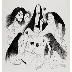 Al Hirschfeld (American, 1903-2003) The Five Alternating Carmens, Carmen, New York Times original cartoon, November 13,