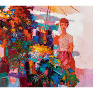 Nicola Simbari (Italian, 1927-2012) Campo dei Fiori, Roma, 1964