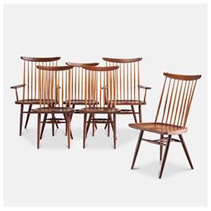 George Nakashima Set of Six New Chairs, Including Two Armchairs, 1967-1968
