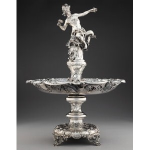 An Austrian Silver Figural Compote, 1872-1922 Marks: (Diana), FR