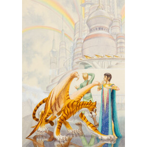 George Barr (American, 1937-2025) The Rainbow King, Isaac Asimov's Science Fiction digest magazine cover, February 1981