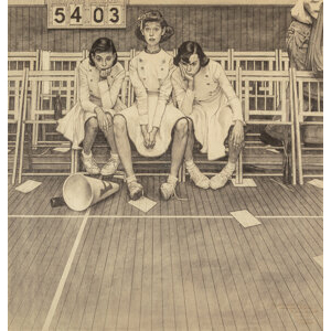 Norman Rockwell (American, 1894-1978) Study for Cheerleaders, 1952