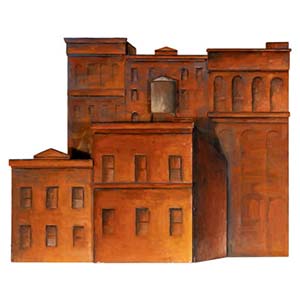 Lidya Buzio (1948-2014) Brown Building with Watertank, 1996