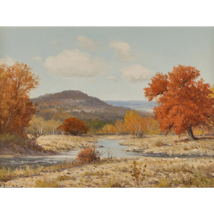 Porfirio Salinas (American, 1910-1973) Creek and Hills