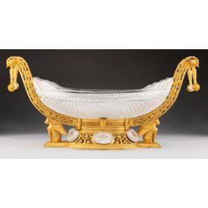 A Napoleon III Gilt Bronze-Mounted and Cut-Glass Centerpiece,
