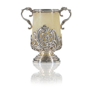 A Fabergé Silver-Mounted Bowenite Two-Handled Vase Fabergé, Workmaster Julius Rappaport, St. Petersburg, circa 1890