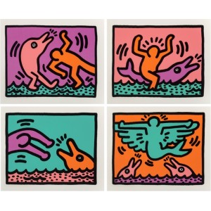 Keith Haring (1958-1990) Pop Shop Quad V (A-D), 1989