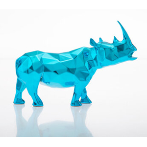 Richard Orlinski (b. 1966) Rhino Spirit (Azur), 2023