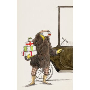 Edward St. John Gorey (American, 1925-2000) Motoring, Christmas card art