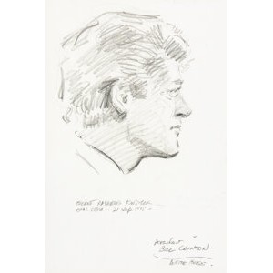 Everett Raymond Kinstler (American, 1926-2019) President Bill Clinton sketch, 1995