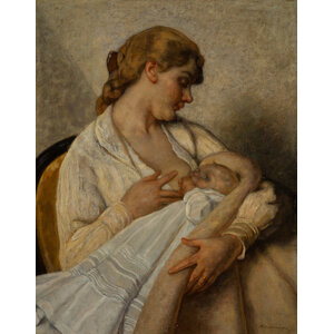 Hendrik Johannes Haverman (Dutch, 1857-1928) Young mother holding her child