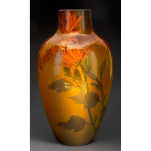 Rookwood Pottery Standard Glaze Chrysanthemum Vase Decorated by Kataro Shirayamadani