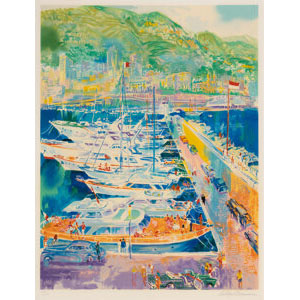 LeRoy Neiman (1921-2012) Harbor at Monaco, 1988