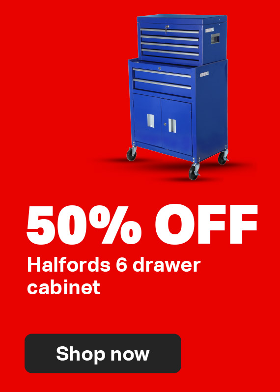 50% OFF Halfords 6 drawer cabinet