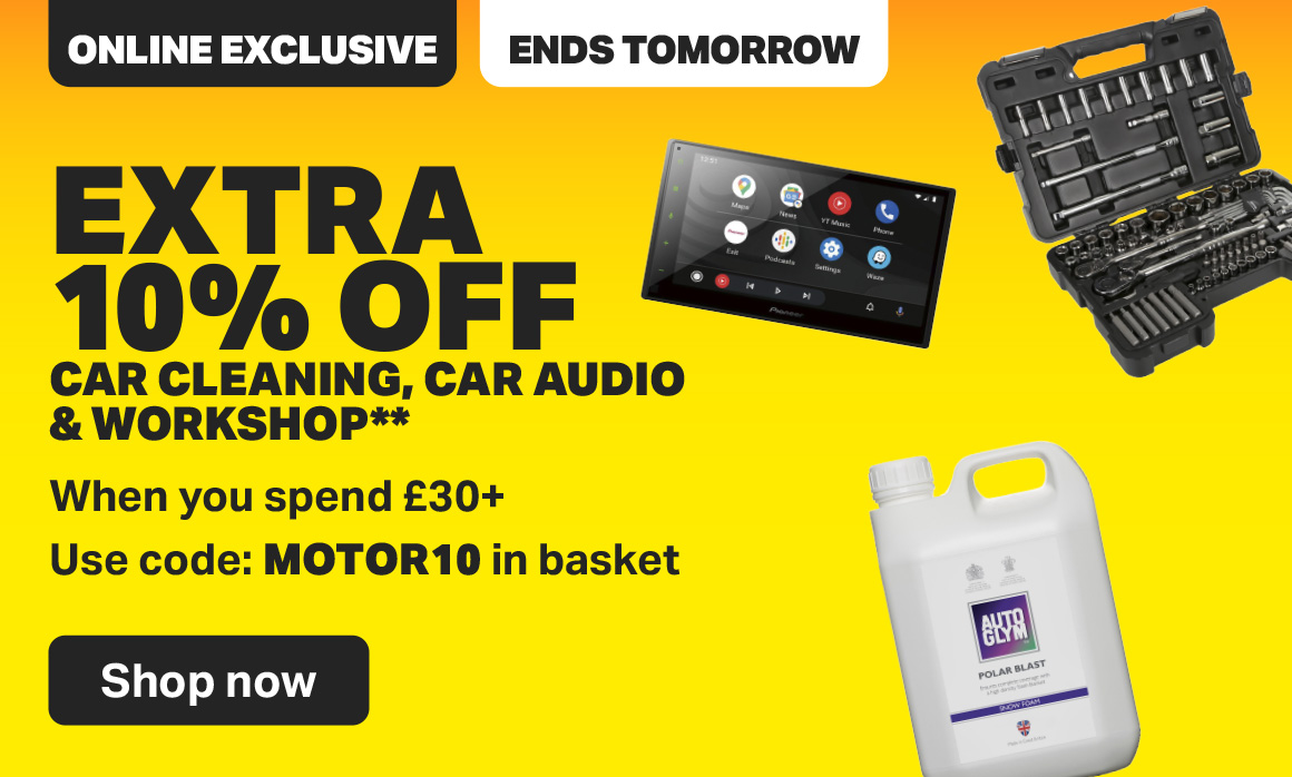 EXTRA 10% OFF CAR CLEANING, CAR AUDIO AND WORKSHOP **