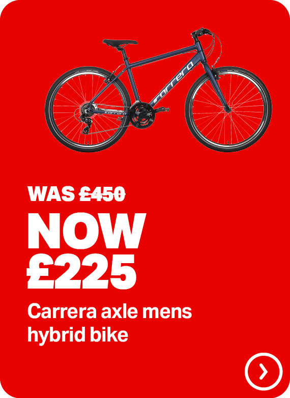 WAS £450 NOW £225 CARRERA AXLE MENS HYBRID BIKE