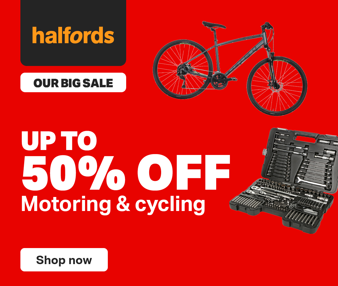 UP TO 50% OFF MOTORING & CYCLING ENDS TONIGHT