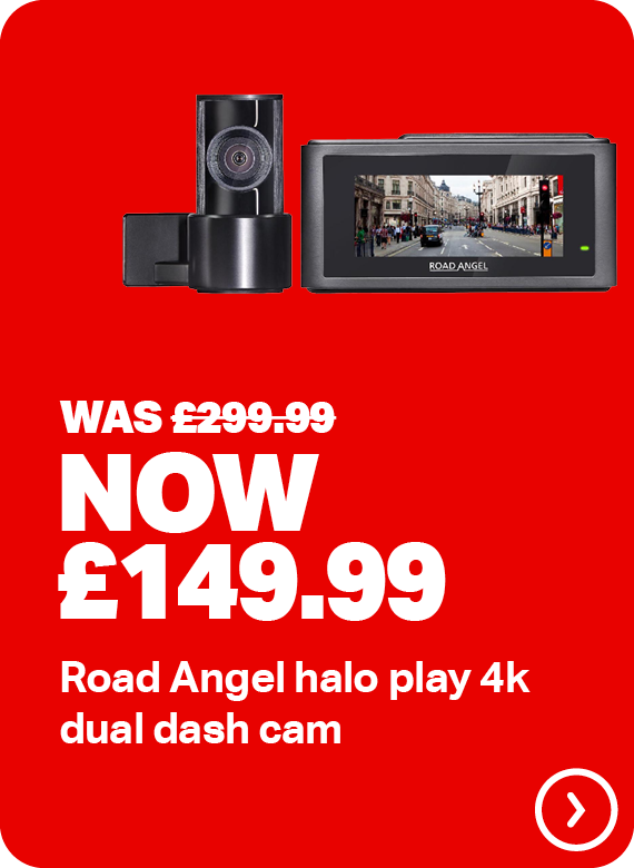 WAS £299.99 NOW £149.99 ROAD ANGEL HALO PLAY 4K DUAL DASH CAM
