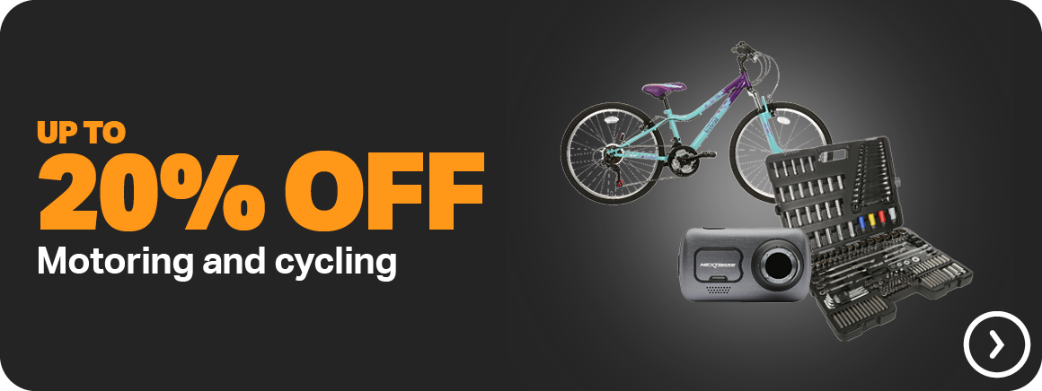UP TO 20% OFF MOTORING AND CYCLING
