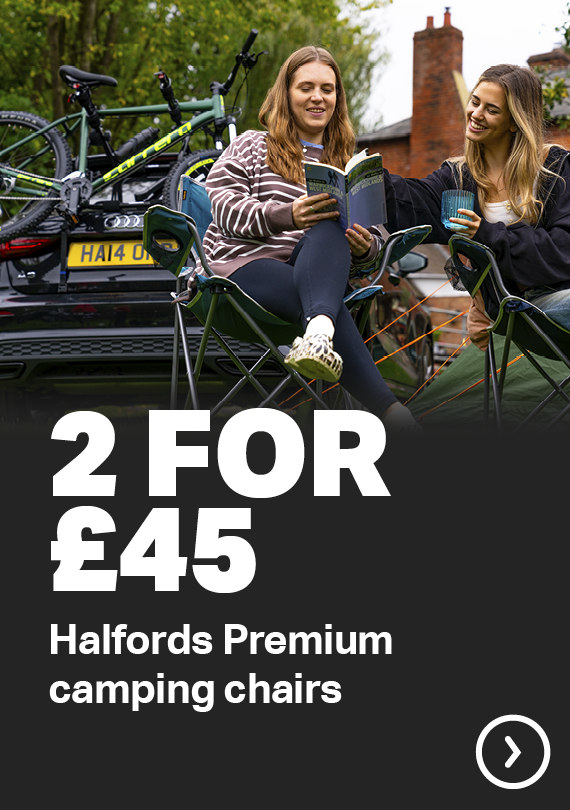 HALFORDS PREMIUM CAMPING CHAIRS - 2 FOR £45
