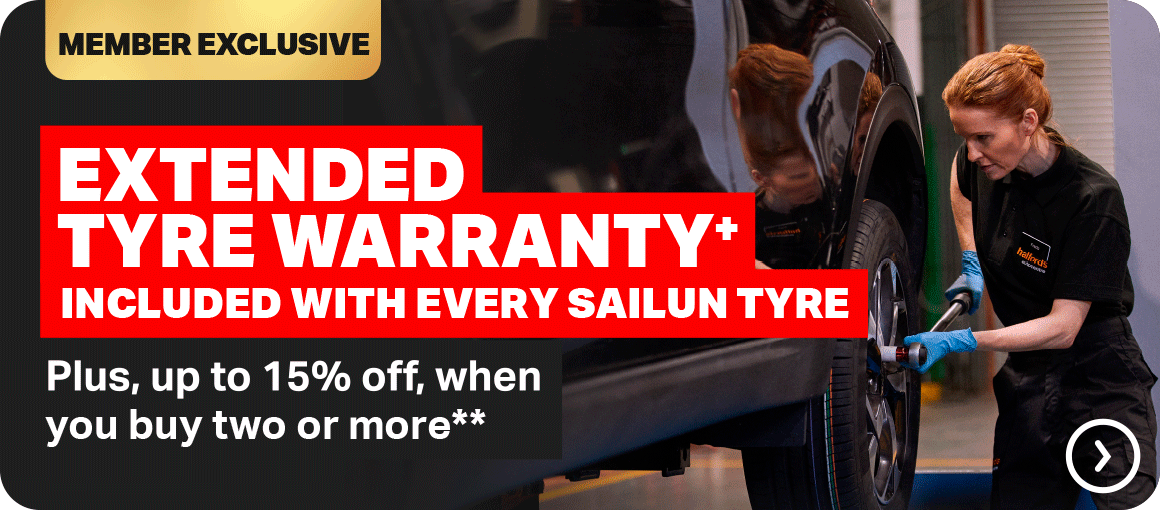 EXTENDED TYRE WARRANTY+ INCLUDED WITH EVERY SAILUN TYRE - INCLUDES PUNCTURE REPAIR AT NO EXTRA COST, PLUS, UP TO 15% OFF, WHEN YOU BUY TWO OR MORE**, WORTH £10.99 PER TYRE - JOIN NOW
